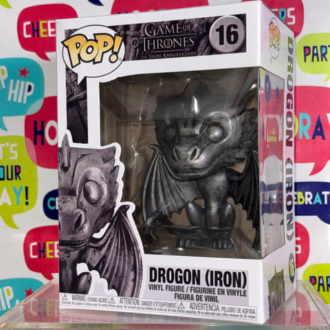 SEVERE BOX DAMAGE VIEW PHOTOS Drogon (iron) - Game of Thrones Funko Pop 16 Vinyl Figure Exclusive (11.4 Cm L × 8.9 Cm W × 15.9 Cm H)