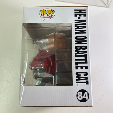 He-Man on Battle Cat FLOCKED - Masters of the Universe Funko Pop 84 Vinyl Figure (22.8 Cm L × 16.5 Cm W × 14 Cm H)