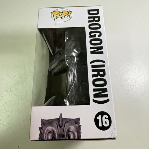 SEVERE BOX DAMAGE VIEW PHOTOS Drogon (iron) - Game of Thrones Funko Pop 16 Vinyl Figure Exclusive (11.4 Cm L × 8.9 Cm W × 15.9 Cm H)