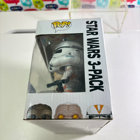 BOX FLAWS VIEW PHOTOS Tarfful/Unhooded Emperor/Utapau Clone Trooper- Star Wars Funko Pop Vinyl Figure 3-Pack (15.9 Cm H × 23.3 Cm W × 9.3 Cm D)