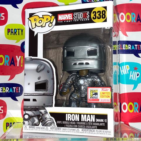 Iron Man (Mark 1) - Marvel Funko Pop 338  (SDCC STICKER IS NOT REAL but figure and box are authentic)