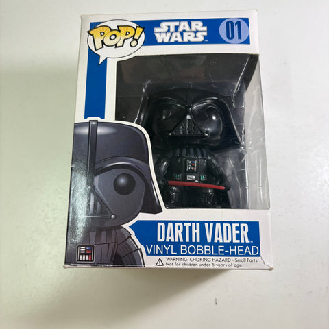 Darth Vader LARGE FONT BLUE BOX - Star Wars Funko Pop Vinyl Figure (11.4 Cm L × 8.9 Cm W × 15.9 Cm H)