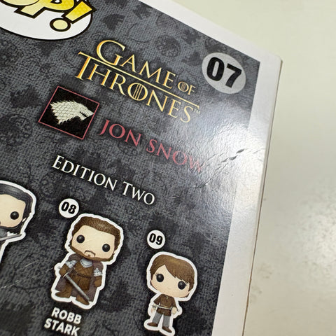 BOX FLAWS VIEW PHOTOS Jon Snow- Game of Thrones Funko Pop Vinyl Figure Exclusive (11.4 Cm L × 8.9 Cm W × 15.9 Cm H)