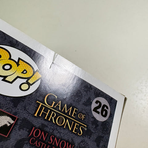 BOX FLAWS VIEW PHOTOS Jon Snow Castle Black - Game of Thrones Funko Pop 26 Vinyl Figure (11.4 Cm L × 8.9 Cm W × 15.9 Cm H)