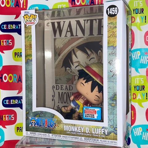 One Piece - Luffy Wanted Poster (Figure is Detached and can be fixed if opened)  Funko Pop 1459 Fall Convention