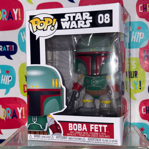 BOX FLAWS VIEW PHOTOS Boba Fett - Star Wars Funko Pop 08 Vinyl Figure (11.4 Cm L × 8.9 Cm W × 15.9 Cm H)