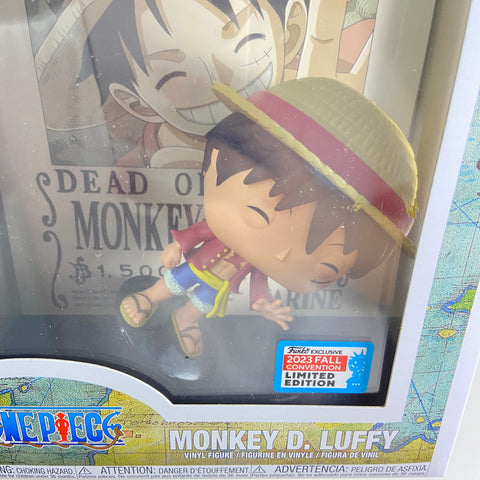 One Piece - Luffy Wanted Poster (Figure is Detached and can be fixed if opened)  Funko Pop 1459 Fall Convention