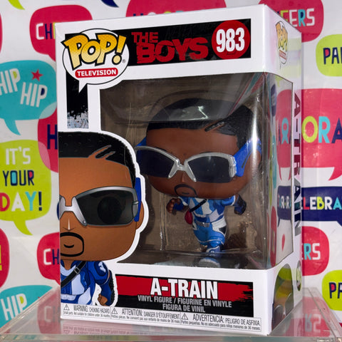BOX FLAWS VIEW PHOTOS A-Train - The Boys Funko Pop 983 Vinyl Figure  (11.4 Cm L × 8.9 Cm W × 15.9 Cm H)