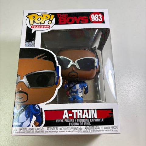 BOX FLAWS VIEW PHOTOS A-Train - The Boys Funko Pop 983 Vinyl Figure  (11.4 Cm L × 8.9 Cm W × 15.9 Cm H)