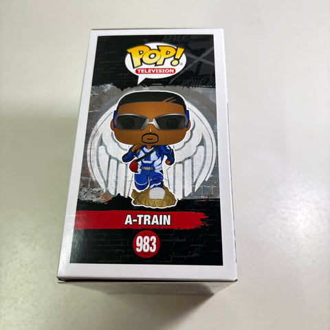 BOX FLAWS VIEW PHOTOS A-Train - The Boys Funko Pop 983 Vinyl Figure  (11.4 Cm L × 8.9 Cm W × 15.9 Cm H)