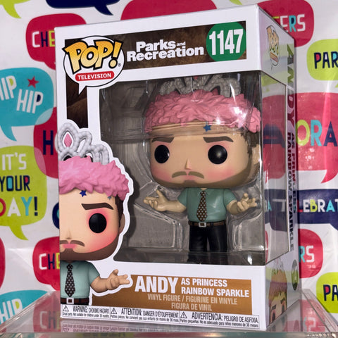 Andy as Princess Rainbow Sparkle Parks and Recreation Funko Pop 1147 Vinyl Figure  (11.4 Cm L × 8.9 Cm W × 15.9 Cm H)