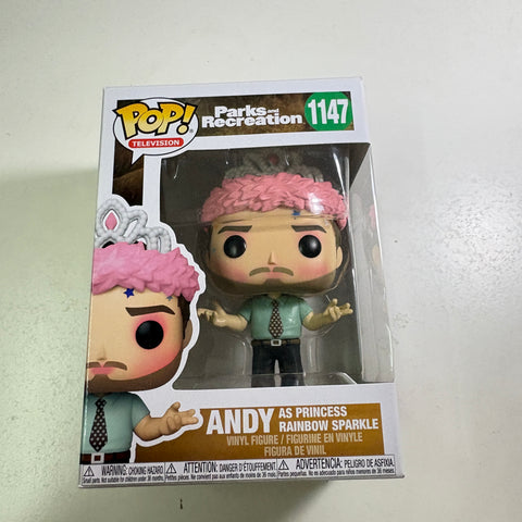 Andy as Princess Rainbow Sparkle Parks and Recreation Funko Pop 1147 Vinyl Figure  (11.4 Cm L × 8.9 Cm W × 15.9 Cm H)