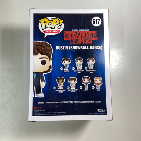Stranger Things - Dustin (Snowball Dance)  Funko Pop 617(SDCC STICKER IS NOT REAL but figure and box are authentic)