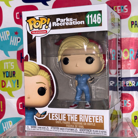 Leslie The Riveter - Parks and Recreation Funko Pop 1146 Vinyl Figure  (11.4 Cm L × 8.9 Cm W × 15.9 Cm H)