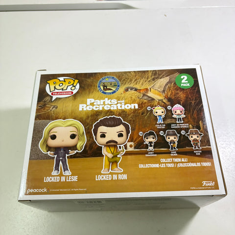 Leslie and Ron Locked In - Parks and Recreation Funko Pop 2-Pack Vinyl Figure (20.5 Cm L × 8.9 Cm W × 15.9 Cm H)