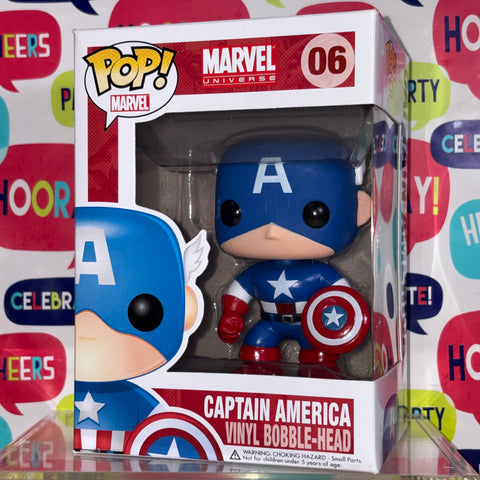 Captain America - Marvel Funko Pop 06 Vinyl Figure (11.4 Cm L × 8.9 Cm W × 15.9 Cm H)