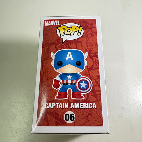 BOX FLAWS VIEW PHOTOS Captain America Summer Convention - Marvel Funko Pop Vinyl Figure (11.4 Cm L × 8.9 Cm W × 15.9 Cm H)