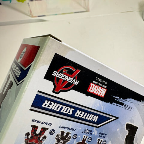 BOX FLAWS VIEW PHOTOS Winter Soldier - Marvel Funko Pop 129 Vinyl Figure (11.4 Cm L × 8.9 Cm W × 15.9 Cm H)