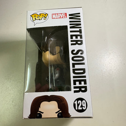 BOX FLAWS VIEW PHOTOS Winter Soldier - Marvel Funko Pop 129 Vinyl Figure (11.4 Cm L × 8.9 Cm W × 15.9 Cm H)