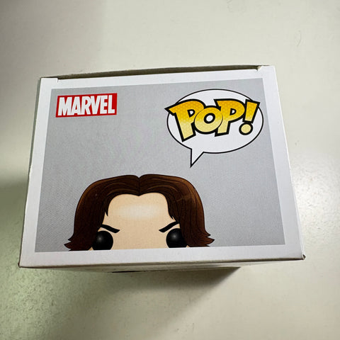 BOX FLAWS VIEW PHOTOS Winter Soldier - Marvel Funko Pop 129 Vinyl Figure (11.4 Cm L × 8.9 Cm W × 15.9 Cm H)