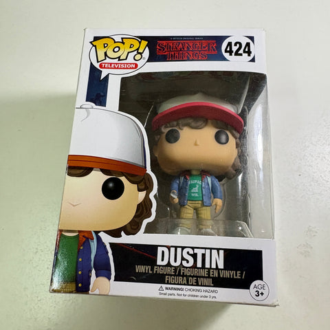 BOX FLAWS VIEW PHOTOS Dustin - Stranger Things Funko Pop 424 Vinyl Figure (11.4 Cm L × 8.9 Cm W × 15.9 Cm H)