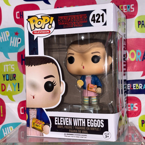 Eleven with Eggos - Stranger Things Funko Pop 421 Vinyl Figure (11.4 Cm L × 8.9 Cm W × 15.9 Cm H)