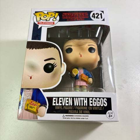 Eleven with Eggos - Stranger Things Funko Pop 421 Vinyl Figure (11.4 Cm L × 8.9 Cm W × 15.9 Cm H)