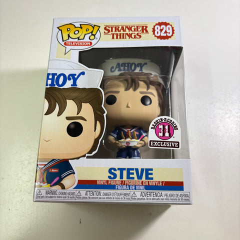 BOX FLAWS VIEW PHOTOS Steve Scoops Ahoy - Stranger Things Funko Pop 829 Exclusive Vinyl Figure (11.4 Cm L × 8.9 Cm W × 15.9 Cm H)