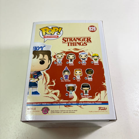 BOX FLAWS VIEW PHOTOS Steve Scoops Ahoy - Stranger Things Funko Pop 829 Exclusive Vinyl Figure (11.4 Cm L × 8.9 Cm W × 15.9 Cm H)