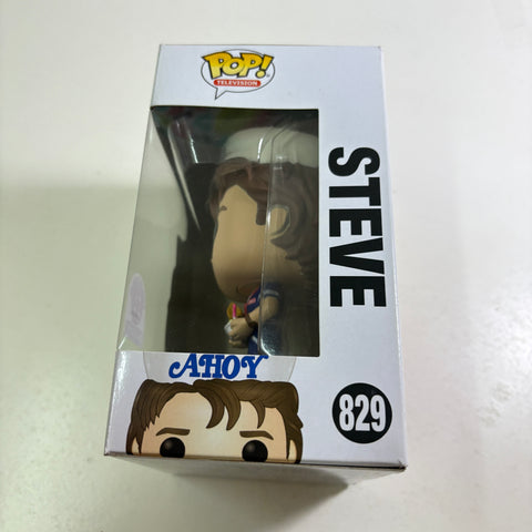 BOX FLAWS VIEW PHOTOS Steve Scoops Ahoy - Stranger Things Funko Pop 829 Exclusive Vinyl Figure (11.4 Cm L × 8.9 Cm W × 15.9 Cm H)