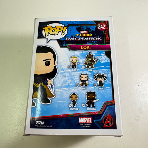 BOX FLAWS VIEW PHOTOS Loki  - Thor Ragnarok Marvel Funko Pop 242 Vinyl Figure (11.4 Cm L × 8.9 Cm W × 15.9 Cm H)