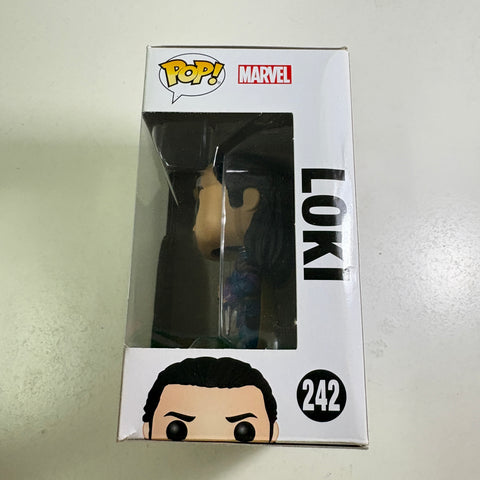 BOX FLAWS VIEW PHOTOS Loki  - Thor Ragnarok Marvel Funko Pop 242 Vinyl Figure (11.4 Cm L × 8.9 Cm W × 15.9 Cm H)