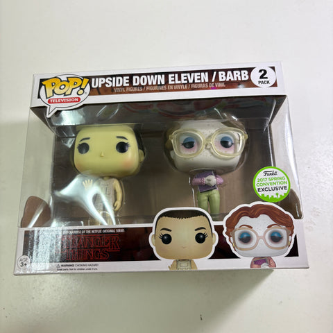 Upside Down Eleven & Barb - Stranger Things Funko Pop 2-Pack Vinyl Figure (20.5 Cm L × 8.9 Cm W × 15.9 Cm H)