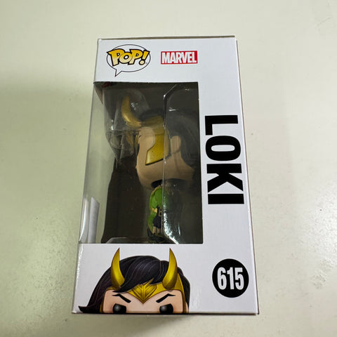 BOX FLAWS VIEW PHOTOS Loki  - Marvel Funko Pop 615 Vinyl Figure (11.4 Cm L × 8.9 Cm W × 15.9 Cm H)