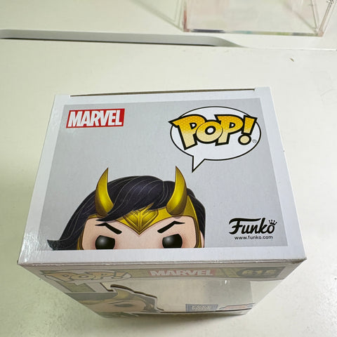 BOX FLAWS VIEW PHOTOS Loki  - Marvel Funko Pop 615 Vinyl Figure (11.4 Cm L × 8.9 Cm W × 15.9 Cm H)