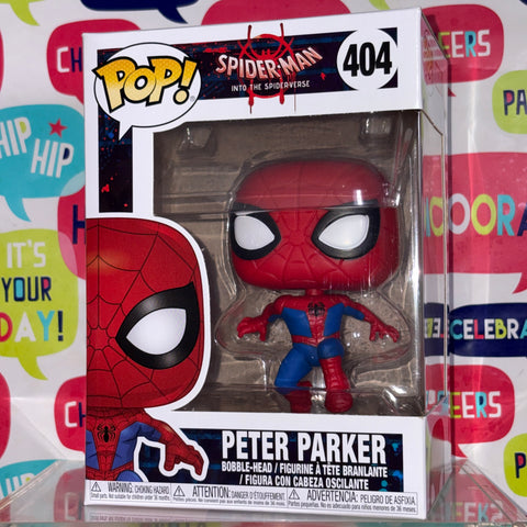 Peter Parker Spider-Man Into the Spiderverse - Marvel Funko Pop 404 Vinyl Figure (11.4 Cm L × 8.9 Cm W × 15.9 Cm H)