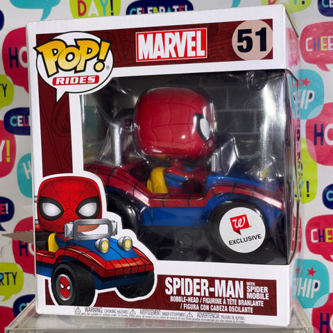 Spider-Man with Spider Mobile - Marvel Funko Pop 51 Vinyl Figure (22.8 Cm L × 16.5 Cm W × 14 Cm H)