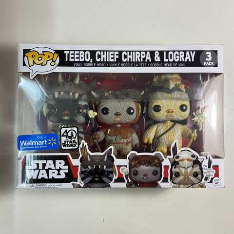 Teebo, Chief Chirpa & Logray - Star Wars Funko Pop 3 Pack Walmart Exclusive