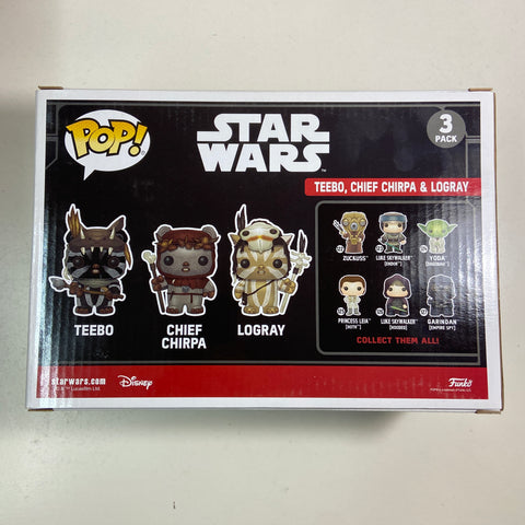 Teebo, Chief Chirpa & Logray - Star Wars Funko Pop 3 Pack Walmart Exclusive