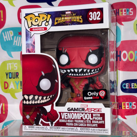 VenomPool With Phone - Marvel Funko Pop 302 Vinyl Figure (11.4 Cm L × 8.9 Cm W × 15.9 Cm H)