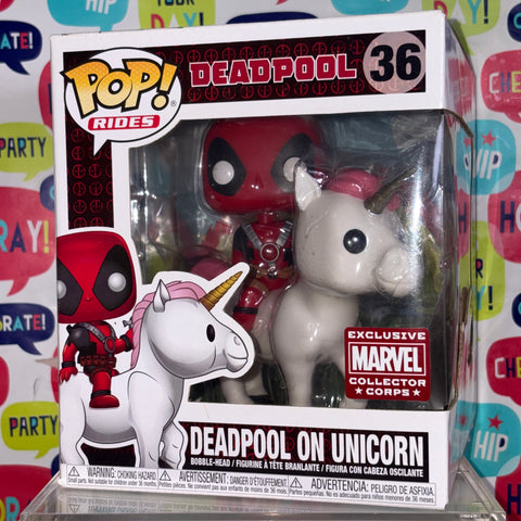 Deadpool on Unicorn - Marvel Funko Pop 36 Vinyl Figure (22.8 Cm L × 16.5 Cm W × 14 Cm H)