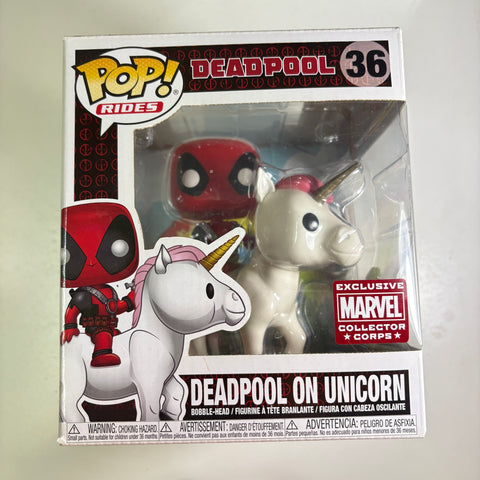 Deadpool on Unicorn - Marvel Funko Pop 36 Vinyl Figure (22.8 Cm L × 16.5 Cm W × 14 Cm H)