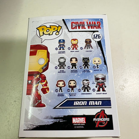 Iron Man - Captain America Civil War Marvel Funko Pop 126 Vinyl Figure (11.4 Cm L × 8.9 Cm W × 15.9 Cm H)