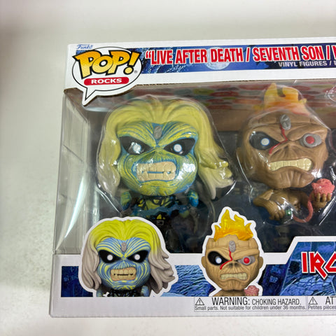 Iron Maiden 4 Pack Live After Death/Seventh Son/Nights of The Dead/Somewhere in Time Eddie Funko Pop Rocks Vinyl Figures EXCLUSIVE Figure (45.7 Cm L × 11.7 Cm W × 15.9 Cm H