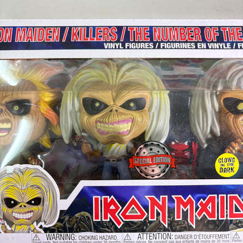 Iron Maiden 4 Pack Iron Maiden/Killers/Number of The Beast/Peace of Mind Eddie Funko Pop Rocks Vinyl Figures EXCLUSIVE Figure (45.7 Cm L × 11.7 Cm W × 15.9 Cm H (Copy)