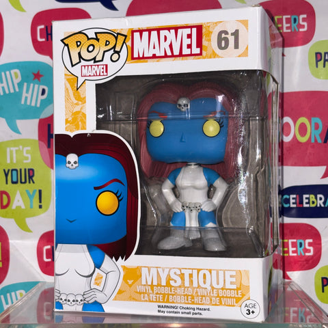 BOX FLAWS VIEW PHOTOS Mystique - X-Men Marvel Funko Pop 61 Vinyl Figure (11.4 Cm L × 8.9 Cm W × 15.9 Cm H)