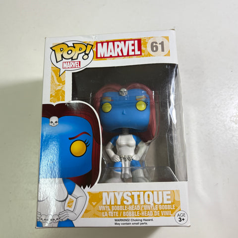 BOX FLAWS VIEW PHOTOS Mystique - X-Men Marvel Funko Pop 61 Vinyl Figure (11.4 Cm L × 8.9 Cm W × 15.9 Cm H)