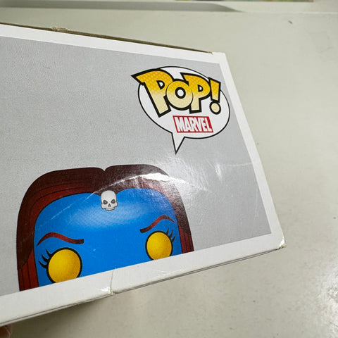 BOX FLAWS VIEW PHOTOS Mystique - X-Men Marvel Funko Pop 61 Vinyl Figure (11.4 Cm L × 8.9 Cm W × 15.9 Cm H)