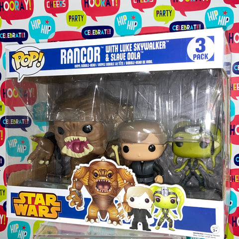 Rancor, Luke Skywalker, Slave Oola - Star Wars Funko Pop 3 Pack
