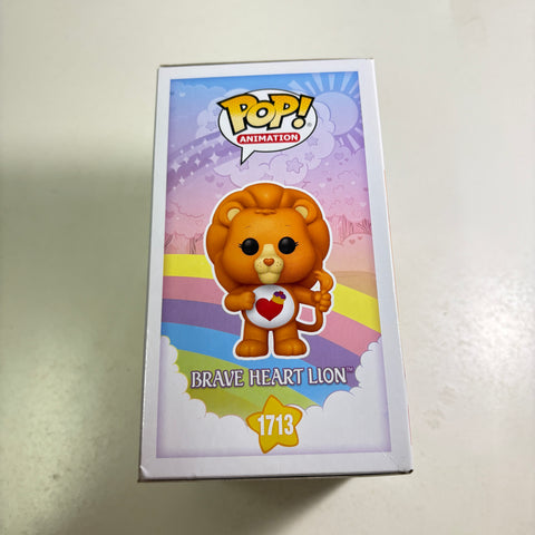 BOX FLAWS VIEW PHOTOS Brave Heart Lion - Care Bears Funko Pop 1713 Vinyl Figure (11.4 Cm L × 8.9 Cm W × 15.9 Cm H)